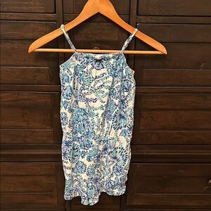 Blue and White Floral Romper Lilly Pulitzer Size 8-10